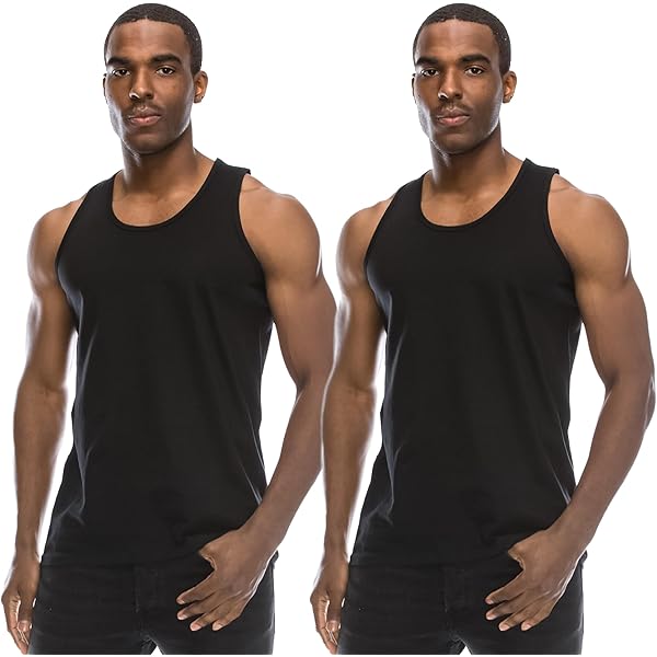 JC DISTRO Mens Basic Elong Longline Drop Cut Scallop-Tail Tank Top